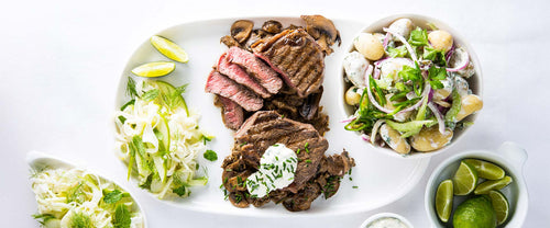 Beef Rib-Eye Steak with Mushroom Sauce