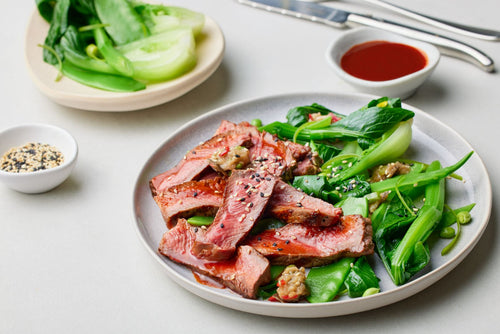 Silver Fern Farms BBQ Steak with Sweet Chili Glaze and Eggplant Chutney Recipe