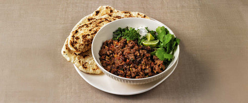 Spiced Ground Venison on Naan Bread