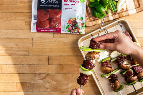 Venison Bulgogi Kebabs with Cucumber Salad