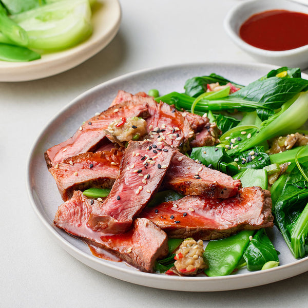 BBQ Top Sirloin Steak with Sweet Chili Glaze and Eggplant Chutney