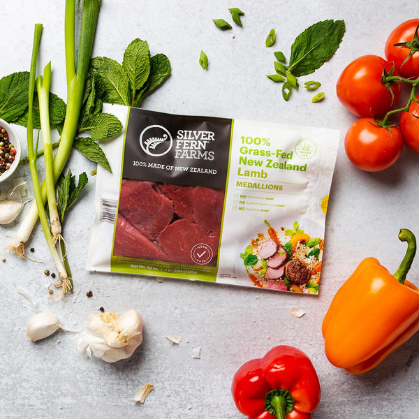 New Zealand Silver Fern Farms grass-fed lamb medallions in a packet