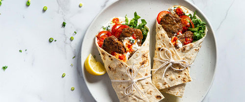 Lamb Gyros with Harissa and Tzatziki