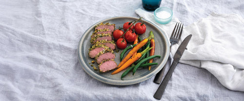 Lamb Loin Fillets with Pistachio, Mint and Parsley Crust