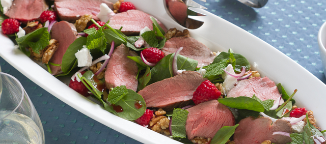 Lamb Salad with Raspberry Vinegarette