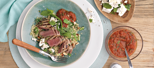 Lamb Steaks with Yogurt and Cilantro Marinade