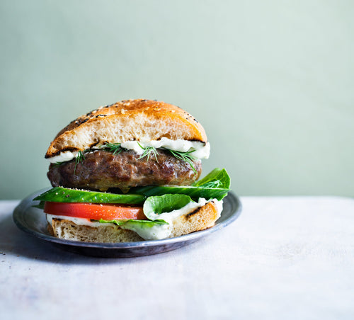 Premium Ground Lamb Burgers with Lemon Feta