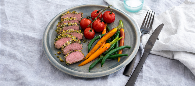 Lamb Steaks with Pistachio, Mint and Parsley Crust