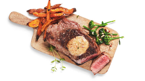 Silver Fern Farms Beef New York Strip Steak with Porcini Mushroom Butter Recipe