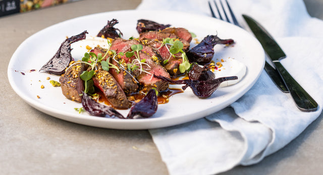 Dukkah-Spiced Roast Venison with Beetroot and Labneh