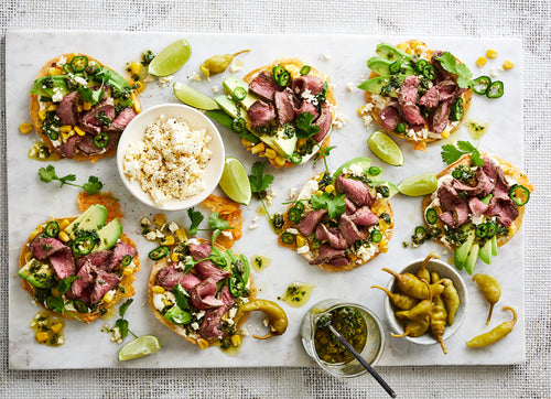 Tostadas with Top Sirloin Steaks Recipe