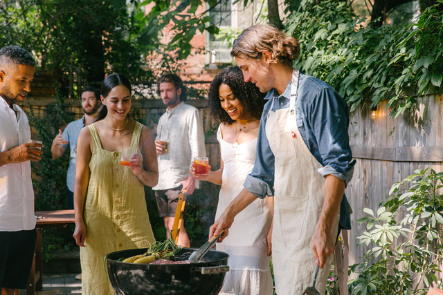 Summer outdoor grilling with friends