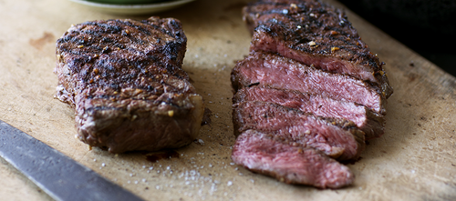 Spice-Rubbed New York Strip Steak with Zucchini Salad