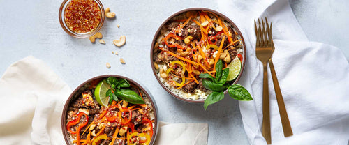 Thai Cauliflower Rice Bowl with Ground Beef