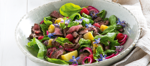 Venison Salad with Raspberry Vinaigrette