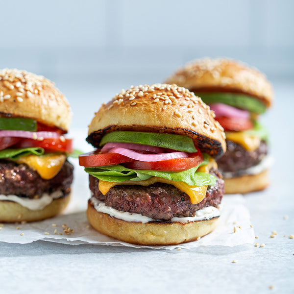 Beef Sliders with Avocado and Pickled Onions