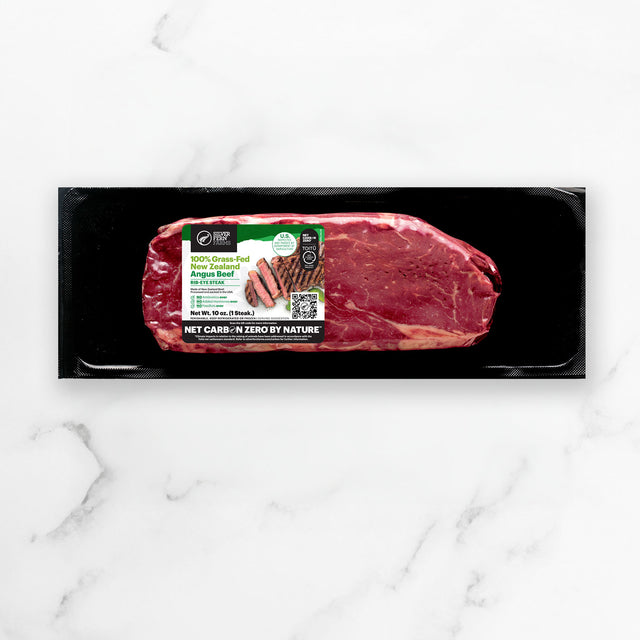 Silver Fern Farms 100% Grass-Fed Angus Beef Rib-Eye Steak in packet