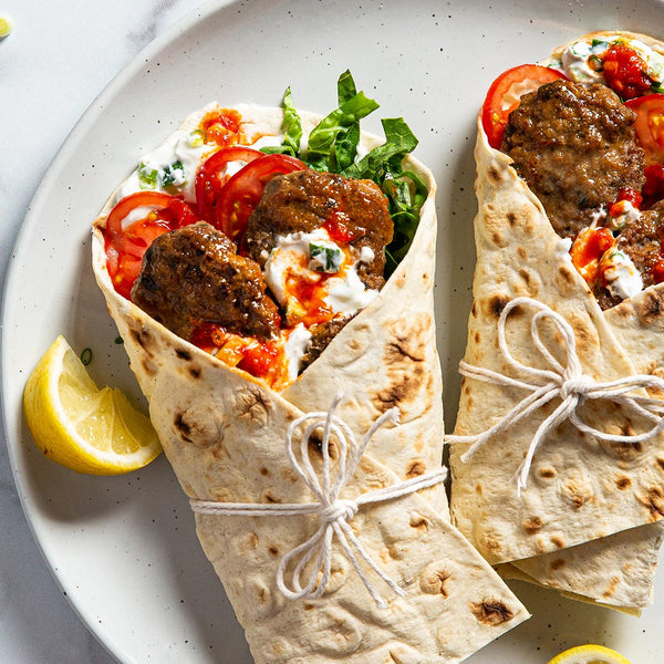 Lamb Gyros with Harissa and Tzatziki made with Silver Fern Farms Premium Ground Lamb