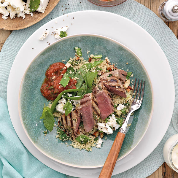 Silver Fern Farms Lamb Steaks with Yogurt and Cilantro Marinade