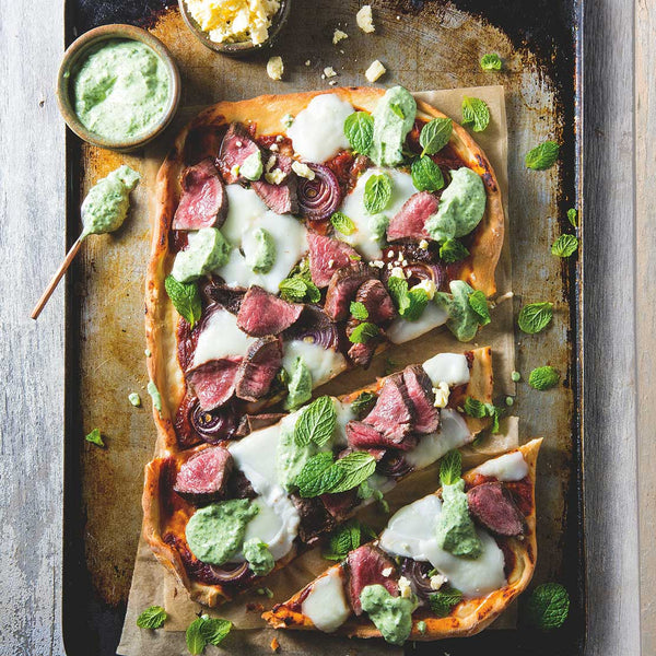 Lamb and Mint Pizza with Silver Fern Farms Lamb Steaks