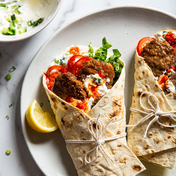 Lamb Gyros with Harissa and Tzatziki - Silver Fern Farms Premium Ground Lamb