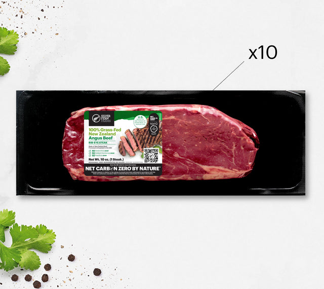 Silver Fern Farms Net Carbon Zero Beef Rib-Eye Steak in packet - Bundle