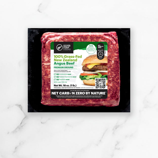 Silver Fern Farms 100% Grass-Fed Angus Premium Ground Beef in packet